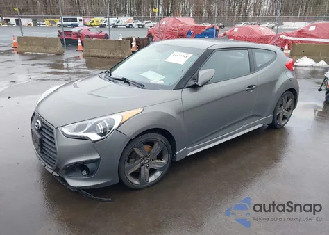 2014 Hyundai Veloster Turbo W/Blue from USA, damaged, VIN KMHTC6AE3EU190728